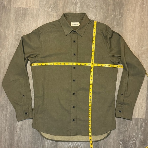 Taylor Stitch Sanded Canvas Mechanic Shirt in Moss Green Size 42/Large - Picture 4 of 8